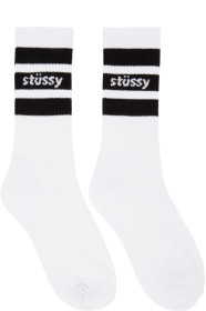 Stussy - White Sport Crew Socks
