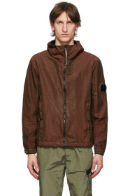 C.P. Company - Burgundy P.Ri.S.M. Lens Arm Hooded Jacket