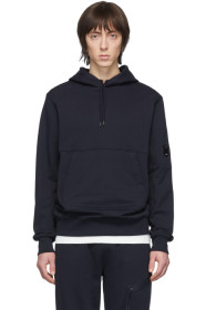 C.P. Company - Navy Diagonal Fleece Hoodie