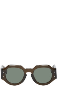 Dries Van Noten - 棕色 Linda Farrow 联名 Thick Angular 太阳镜