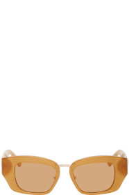 Dries Van Noten - Tan Linda Farrow Edition Rectangular Sunglasses