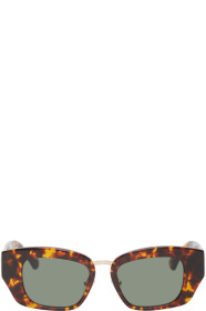 Dries Van Noten - Tortoiseshell Linda Farrow Edition Rectangular Sunglasses