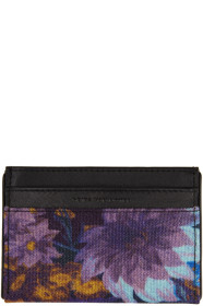 Dries Van Noten - Porte-cartes fleuri noir et multicolore