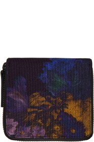 Dries Van Noten - Portefeuille à glissière mauve Flower