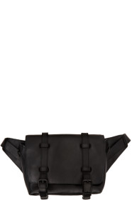 Dries Van Noten - Sac messager en cuir noir