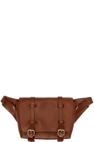 Dries Van Noten - Sac messager en cuir brun