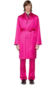 Dries Van Noten - Pink Satin Long Coat