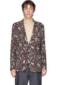 Dries Van Noten - Blazer en viscose fleuri multicolore