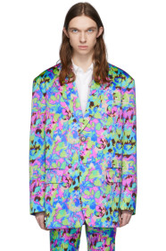 Dries Van Noten - Blazer fleuri multicolore Neon