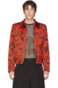 Dries Van Noten - Blouson fleuri rouge et noir