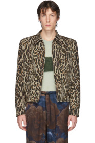 Dries Van Noten - Blouson à motif léopard brun et noir