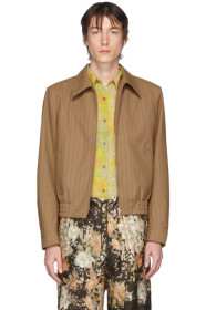 Dries Van Noten - Brown & Red Pinstripe Zip-Up Jacket