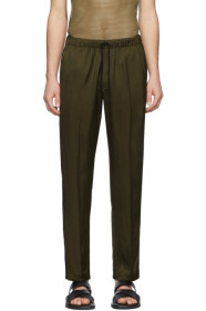 Dries Van Noten - Khaki & Black Drawstring Trousers