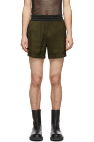 Dries Van Noten - Khaki Colorblocked Elastic Waist Shorts