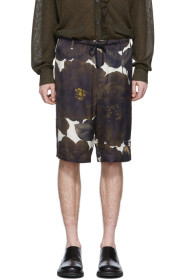 Dries Van Noten - Short fleuri vert et noir