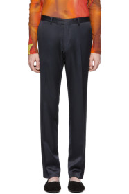 Dries Van Noten - Navy Satin Trousers