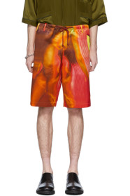 Dries Van Noten - Red & Orange Satin Shorts