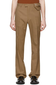 Dries Van Noten - 棕色 & 红色细条纹长裤