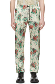 Dries Van Noten - 灰白色花卉抽绳长裤