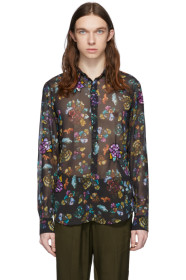 Dries Van Noten - Chemise à broderies fleuries noire