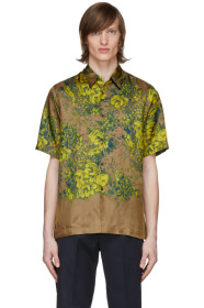 Dries Van Noten - Tan Floral Short Sleeve Shirt