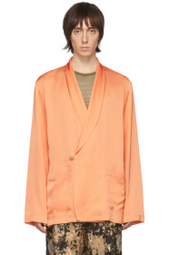 Dries Van Noten - Orange Satin Shirt Blazer