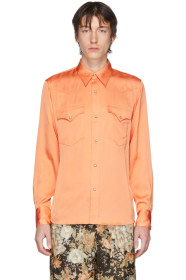 Dries Van Noten - Chemise en satin orange