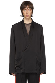 Dries Van Noten - Black Satin Shirt Blazer
