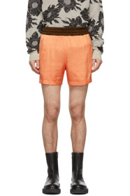 Dries Van Noten - Orange Colorblocked Elastic Waist Shorts