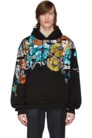 Dries Van Noten - Black Floral Sequin Hoodie