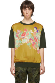 Dries Van Noten - Khaki Merino Floral Print T-Shirt