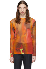 Dries Van Noten - Orange & Red Mesh T-Shirt