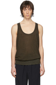 Dries Van Noten - Khaki Metallic Tank Top