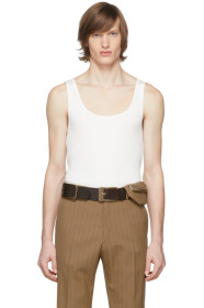 Dries Van Noten - White Rib Knit Tank Top