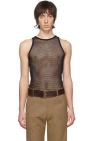 Dries Van Noten - Black Mesh Tank Top