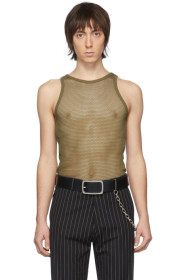 Dries Van Noten - Khaki Mesh Tank Top