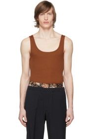 Dries Van Noten - Brown Rib Knit Tank Top