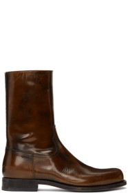 Dries Van Noten - Black & Brown Leather Boots