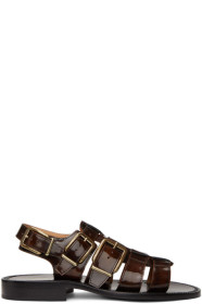 Dries Van Noten - Black & Brown Patent Sandals