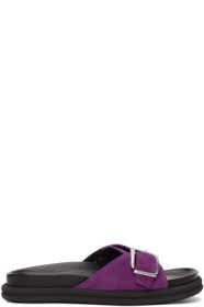 Dries Van Noten - Purple Suede Slip-On Sandals