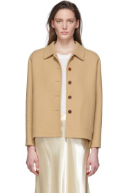The Row - Tan Virgin Wool & Cashmere Frim Jacket
