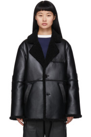 GR-Uniforma - Black Faux-Sheepskin Coat