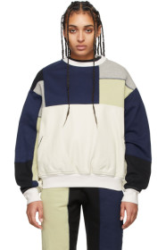 GR-Uniforma - White & Navy Patchwork Sweatshirt