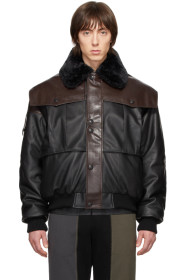 GR-Uniforma - Blouson en cuir synthétique brun