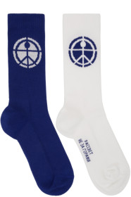 Rassvet - Blue & White Jacquard Rassvet Socks