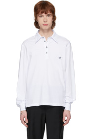 Davi Paris - White Jersey Long Sleeve Polo