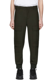 Neil Barrett - Khaki Wool Cargo Pants