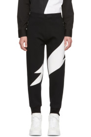 Neil Barrett - Black & White Thunderbolt Lounge Pants
