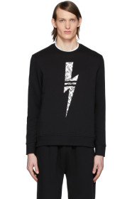 Neil Barrett - Black & White Graffiti Thunder Sweatshirt