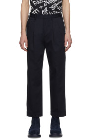 Neil Barrett - Navy Gabardine Pleated Trousers